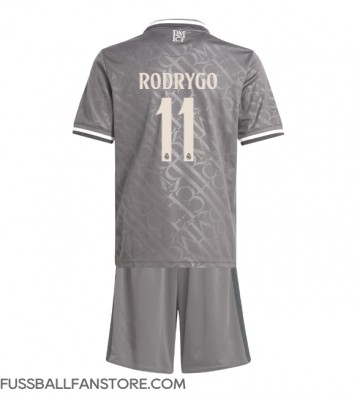 Real Madrid Rodrygo Goes #11 Replik 3rd trikot Kinder 2024-25 Kurzarm (+ Kurze Hosen)